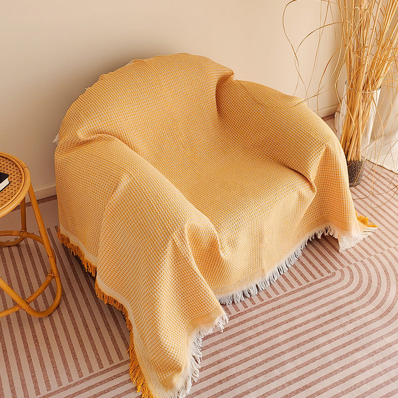 Cozy Waffle Weave Throw Blanket