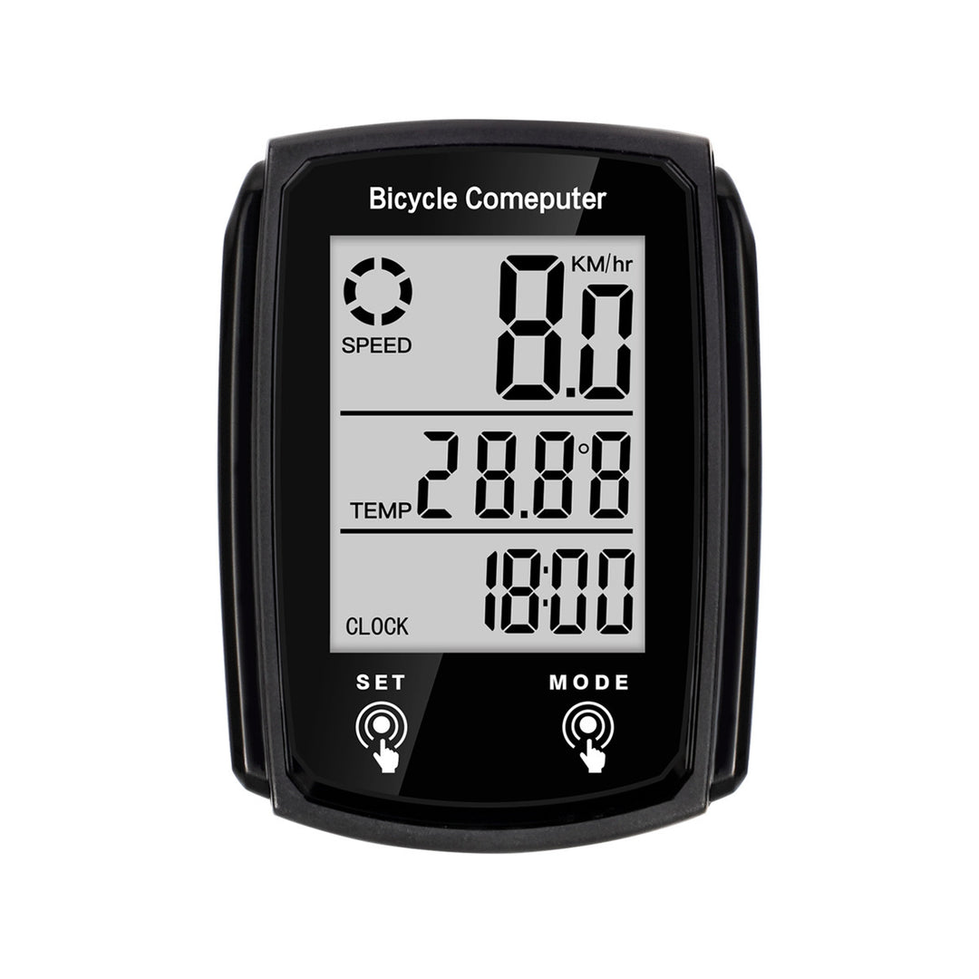 Multi-Function Bicycle Computer With Large Lcd Speedometer Temperature Clock