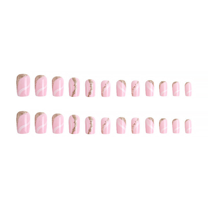 Artificial nails with elegant glitter pattern Bowlift