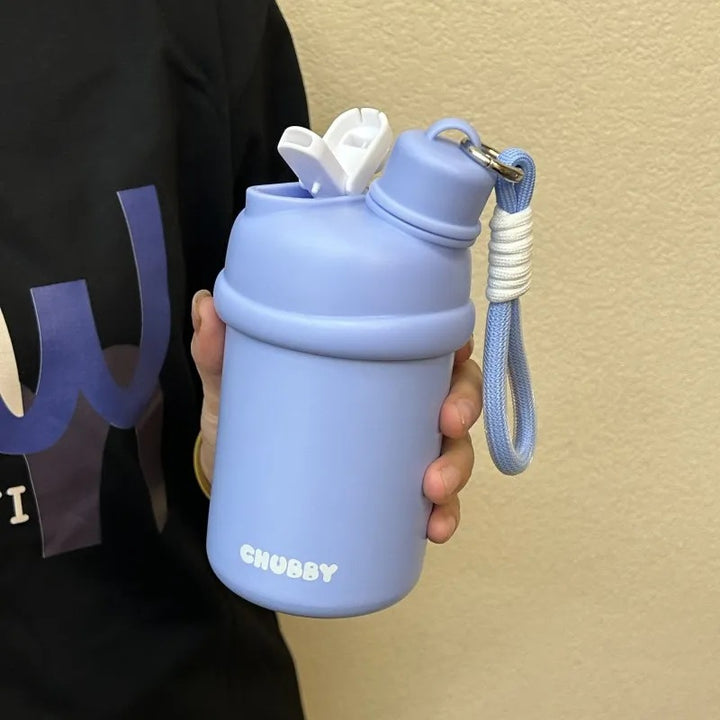 Women's Sporty Water Bottle with Practical Carrying Strap Bowlift