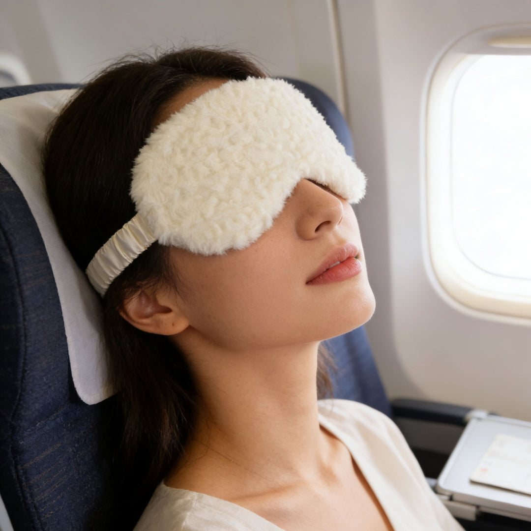 Women's luxury sleep mask with voluminous faux fur cover and softly padded eye area Bowlift