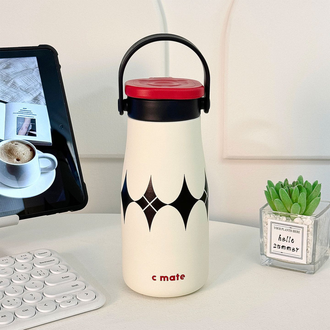 Ladies Insulated Drinking Bottle with Practical Carry Strap Bowlift