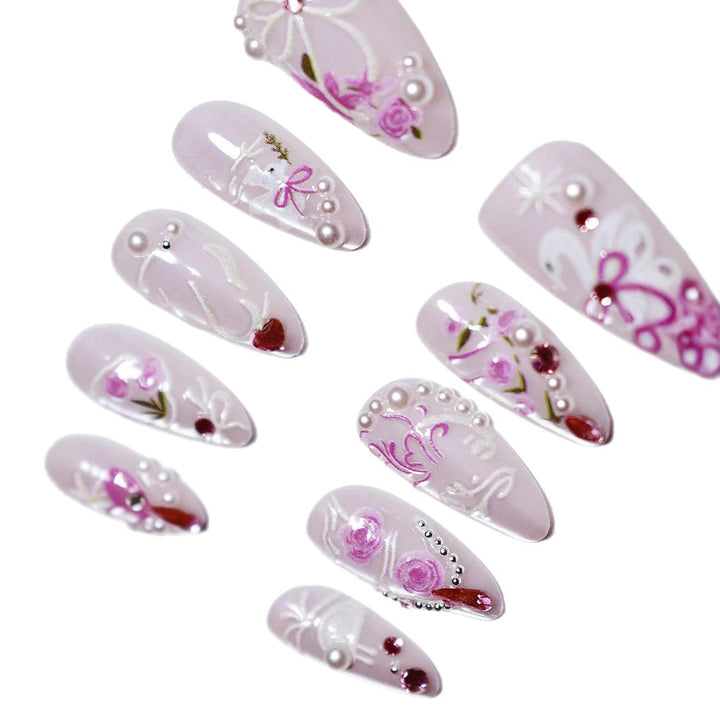Artistic Press-On Nail Art Set Bowlift