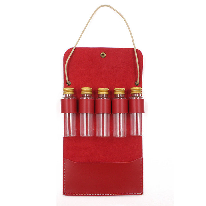 Refillable Glass Perfume Atomizer Trio with Leather Carry Case Bowlift