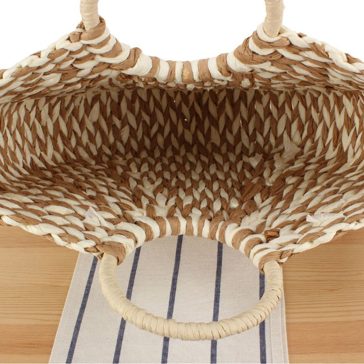 Braided Beach Bag with Ergonomic Handle Bowlift