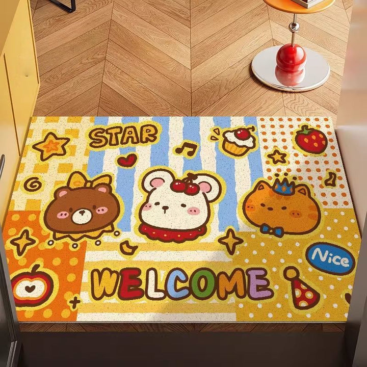 Playful Cartoon-Themed Welcome Mat