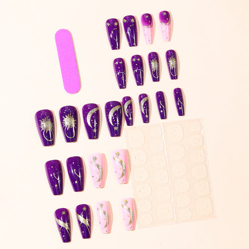 Celestial-Themed 3D Nail Art Extensions Bowlift