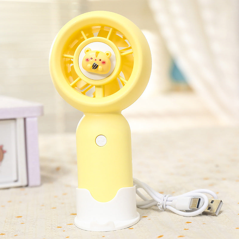 Women's Portable Handheld Fan with Cute Bear Design Bowlift