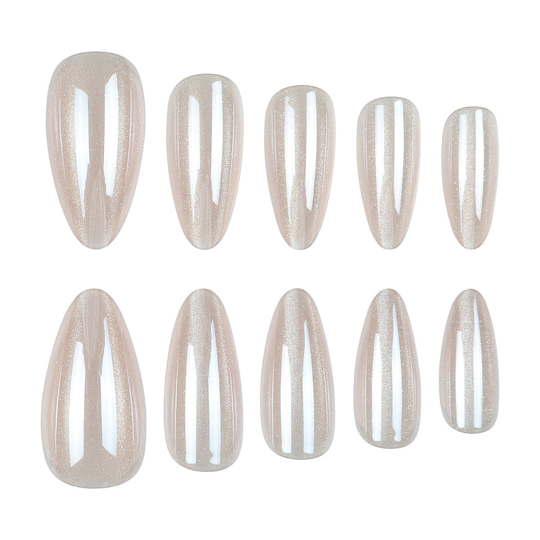 Elegant Long Stiletto Gel Press-On Nails Bowlift