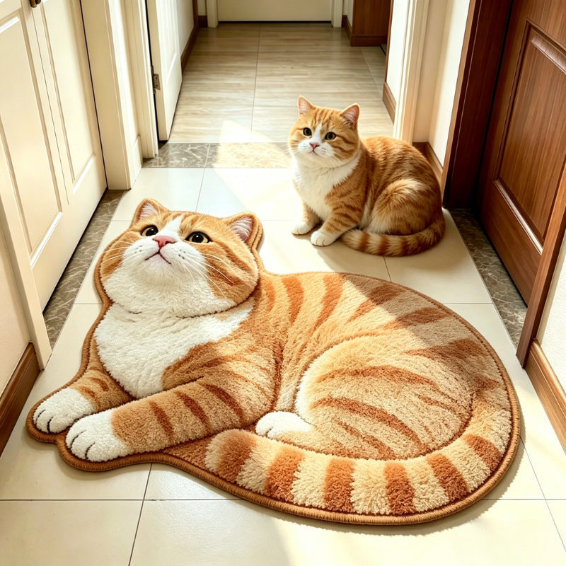 Cat-shaped Soft Plush Bath Mat