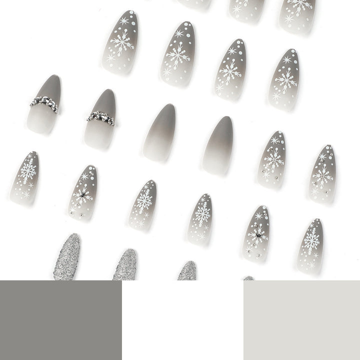 Glamorous nail art with snowflake design Bowlift