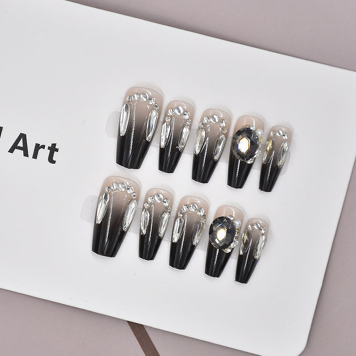 Glamorous Heart-Themed Press-On Nail Set Bowlift