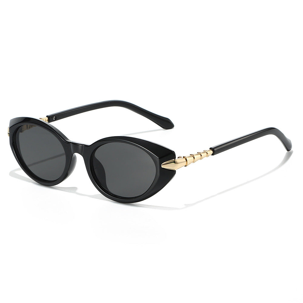 Designer Cat-Eye Sunglasses with Gold Accents Bowlift