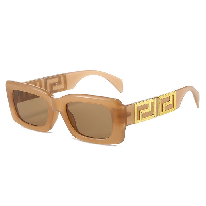 Women elegant square sunglasses with luxurious gold accent Bowlift
