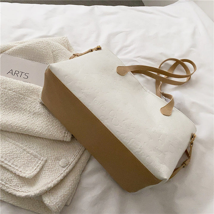 Stylish Embossed Shoulder Tote Bag