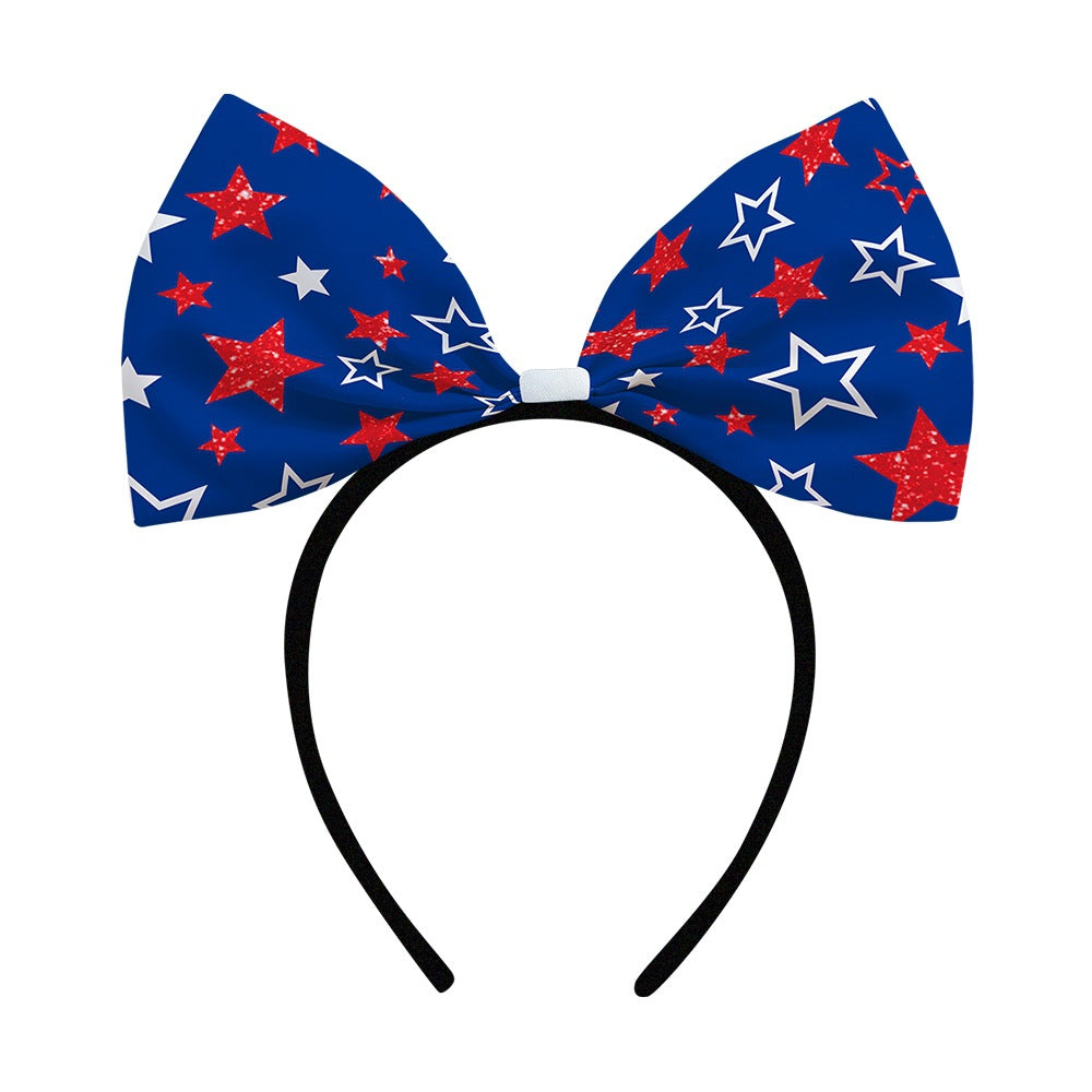 Women's decorative bow headband with oversized fabric bow and flexible headband Bowlift