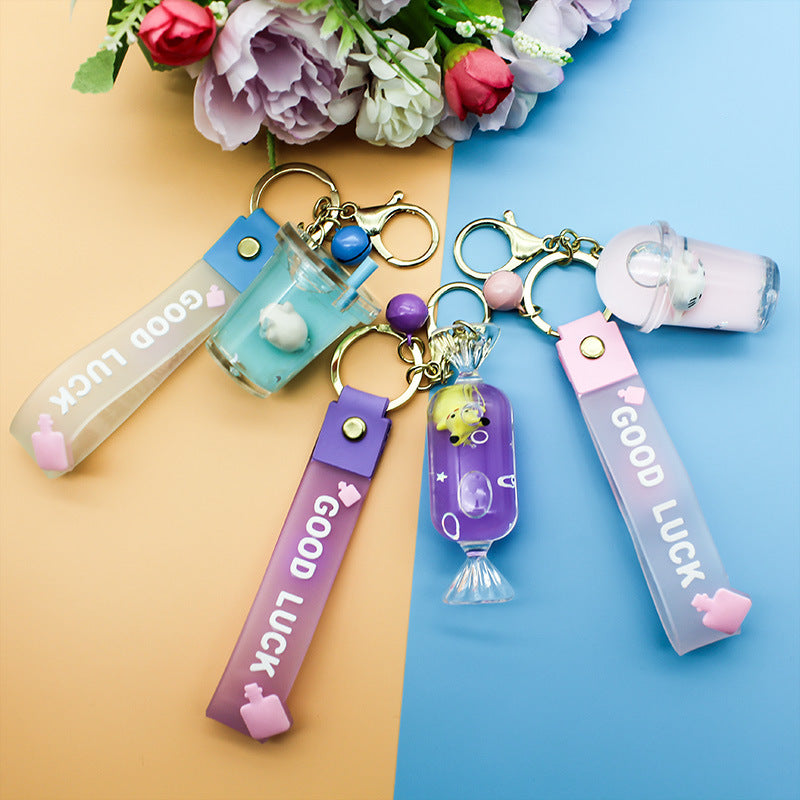 Unisex keychain with decorative cocktail design Bowlift