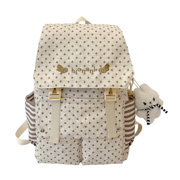 Star-Patterned Multi-Pocket Backpack Bowlift