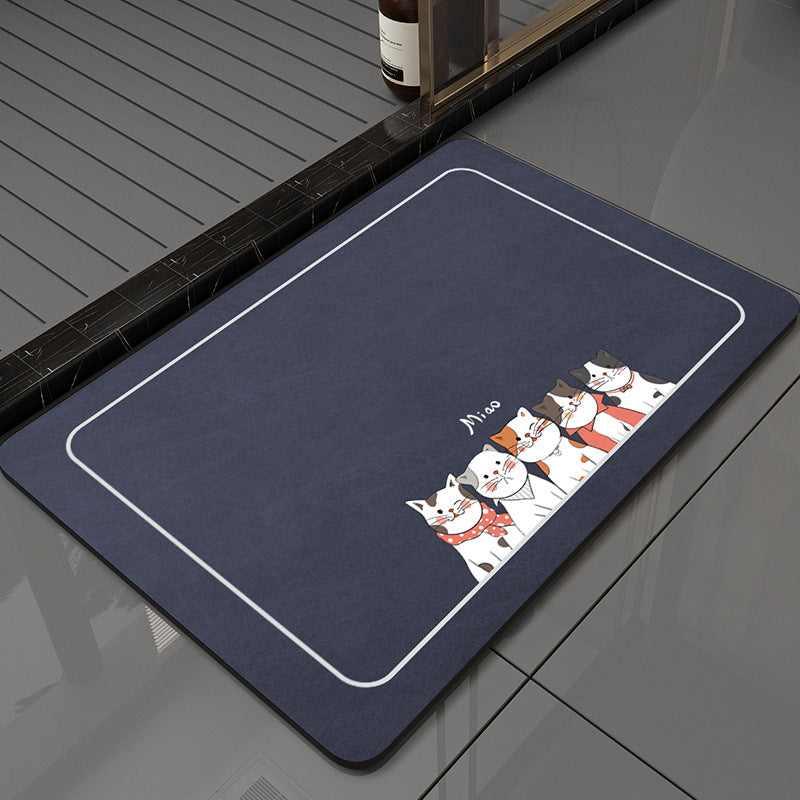 Cat-Themed Decorative Entry Mat Bowlift