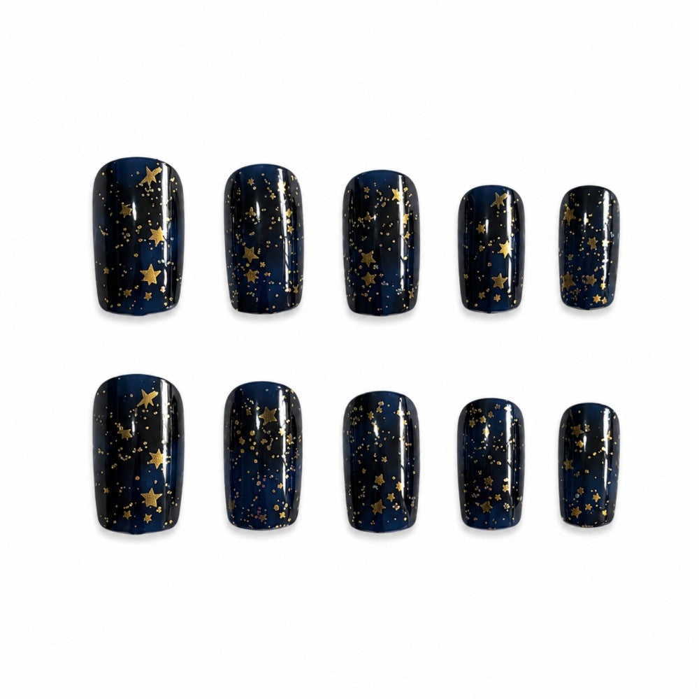 Starry Night Press-On Nail Set Bowlift