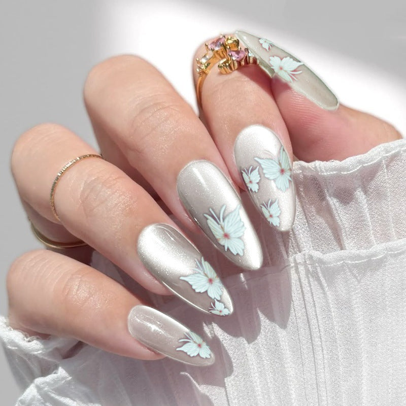 Artistic Floral Design Press-On Nail Set Bowlift 1787225167