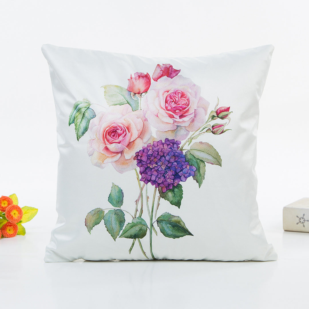 Floral Print Throw Pillow