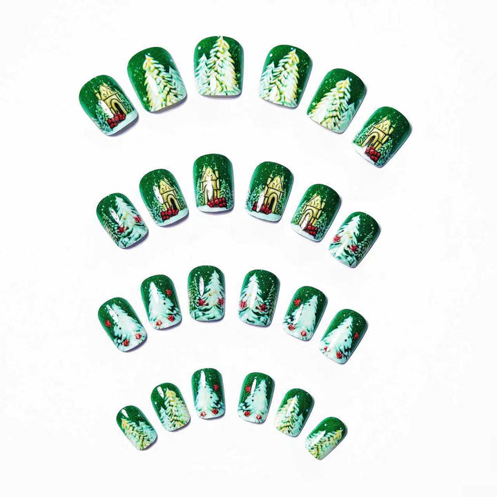 Artificial nails with Christmas design Bowlift