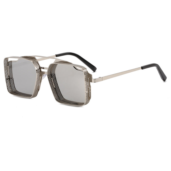 Women's square glasses with perforated, modern frame Bowlift