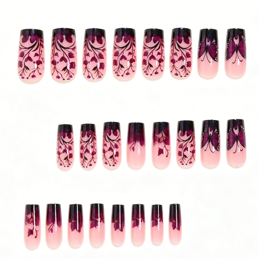Elegant Butterfly Floral Nail Art Tips Bowlift