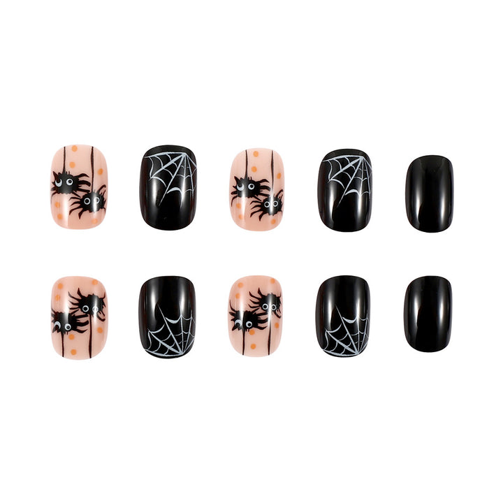 Halloween Themed Spider and Web Nail Art Bowlift