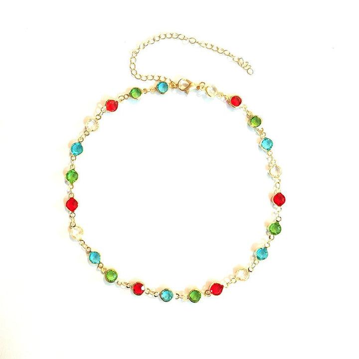 Colorful Gemstone Chain Necklace Bowlift