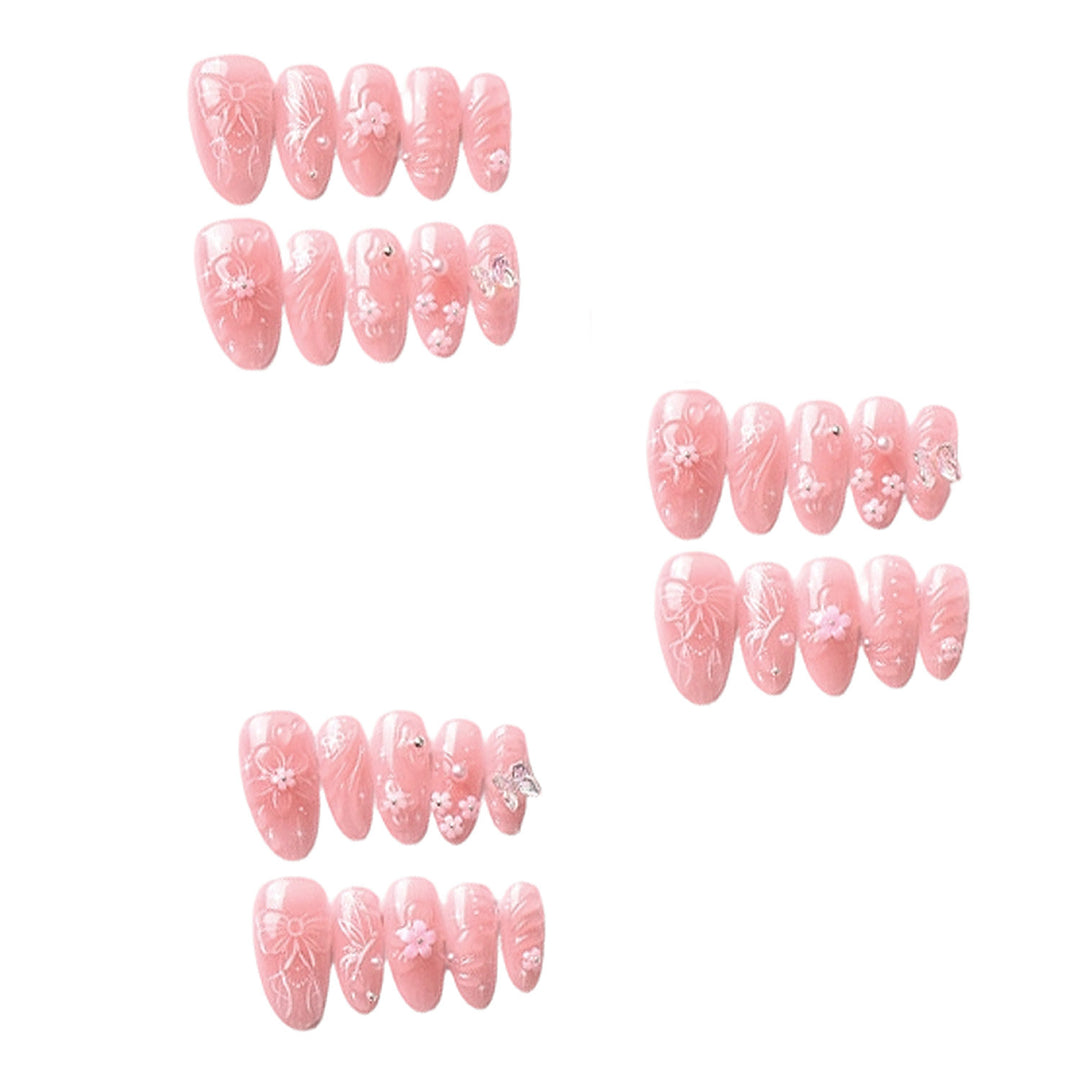Decorative Floral Press-On Nail Art Set Bowlift