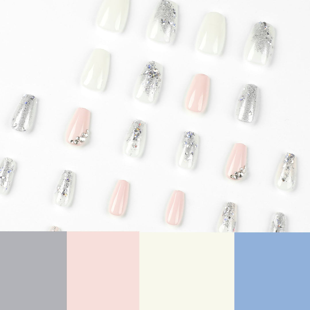 Elegant Nail Art with Glitter Details Bowlift