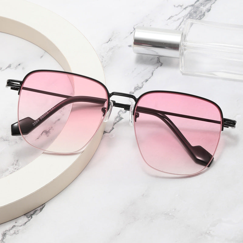 Women Designer Glasses with Square Frame and Glossy Metal Structure Bowlift