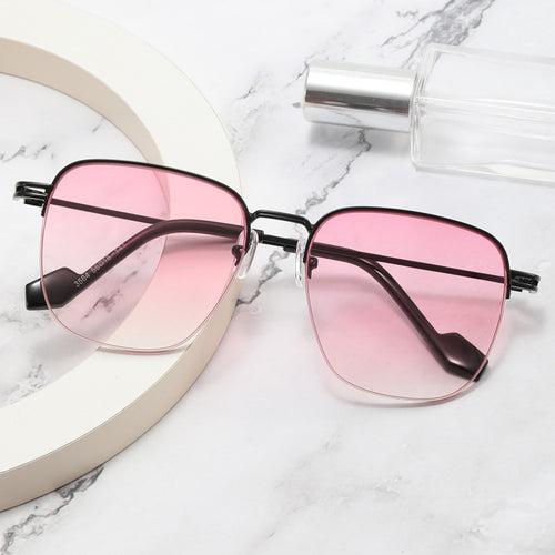 Women Designer Glasses with Square Frame and Glossy Metal Structure Bowlift