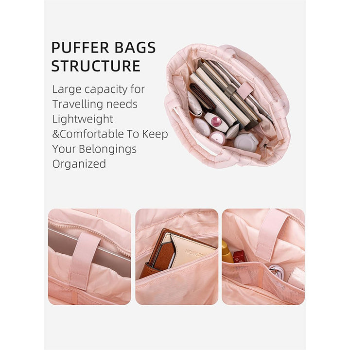 Padded tote bag with innovative quilting Bowlift