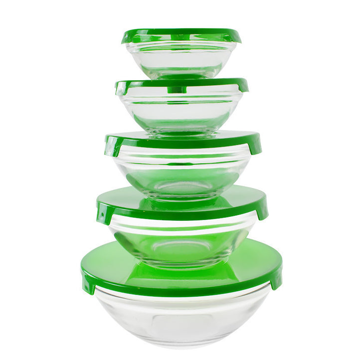 Women's set of stackable storage bowls with tight silicone lids Bowlift