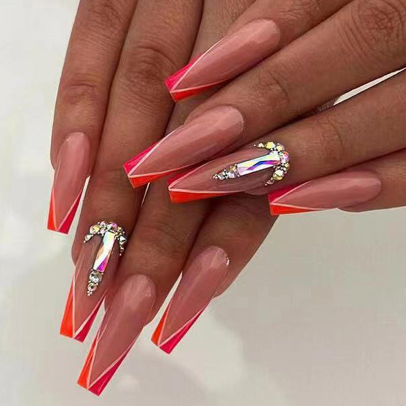 Acrylic nail tips with neon decoration Bowlift