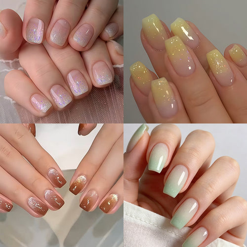 Artificial nails with glitter gradient effect Bowlift