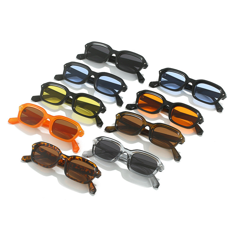 Ladies trendy rectangular sunglasses with completely transparent frame and UV protection Bowlift