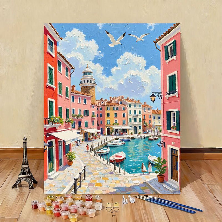 DIY Scenic Coastal Paint by Numbers Kit Bowlift