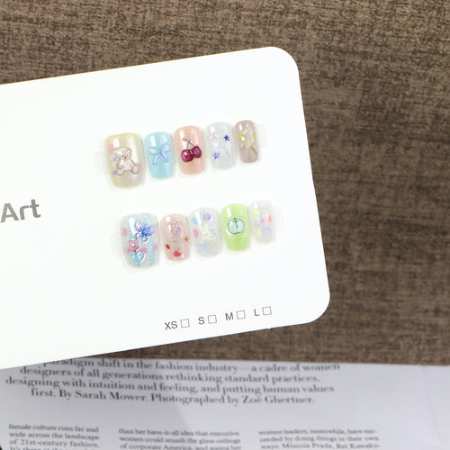 Creative Character-Themed Press-On Nail Art Set Bowlift