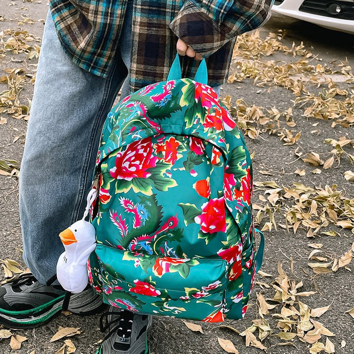 Leisure backpack with colorful floral pattern Bowlift