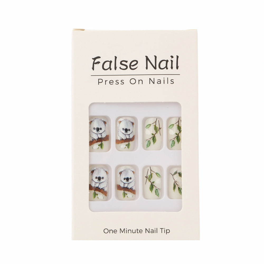 Creative panda design artificial nails Bowlift