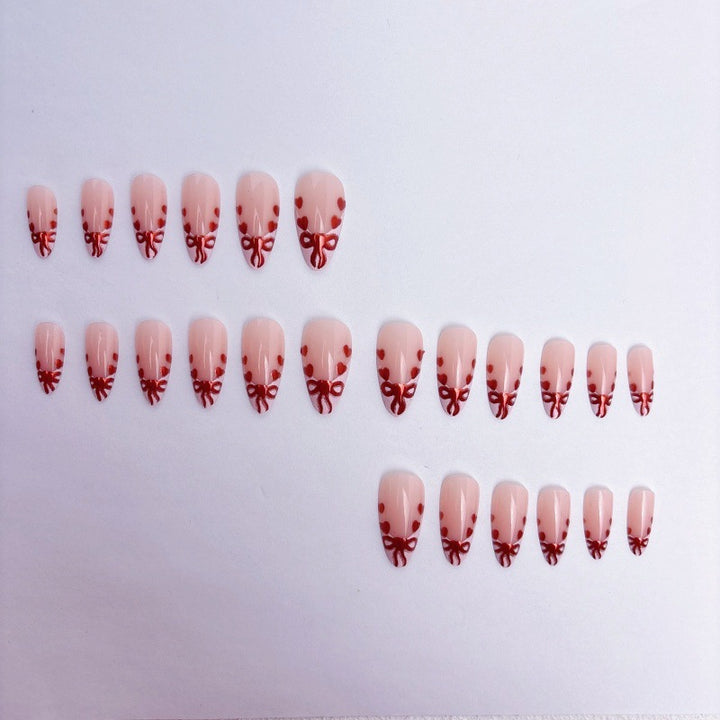 Premium Artificial Nails Set with Decorative Bows Bowlift