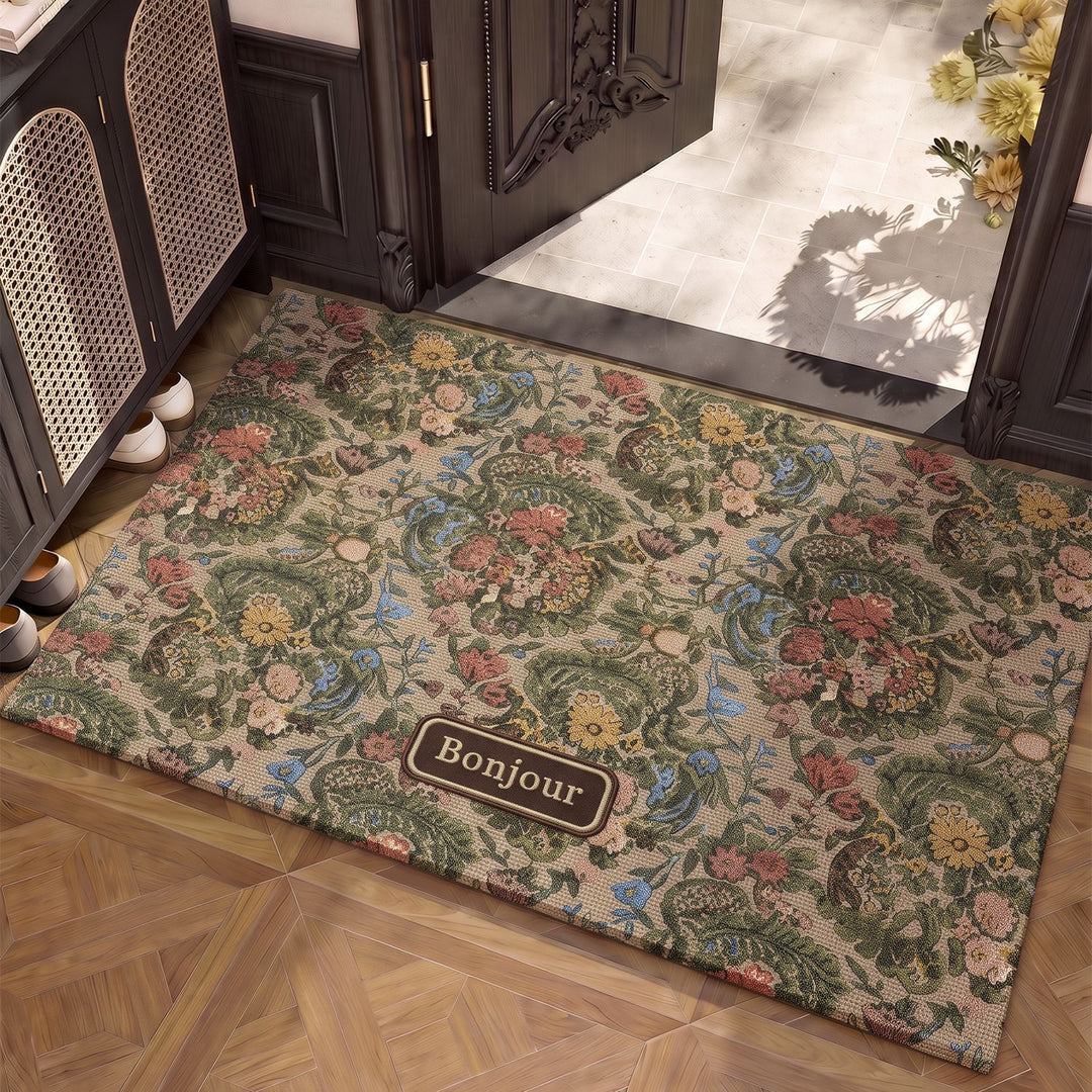 Floral Patterned Entryway Mat Bowlift