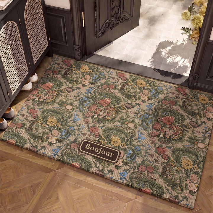 Floral Patterned Entryway Mat Bowlift