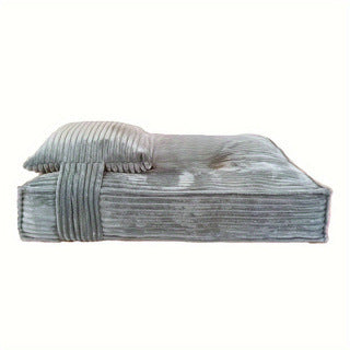 Ultra-Plush Rectangular Dog Bed with Supportive Pillow