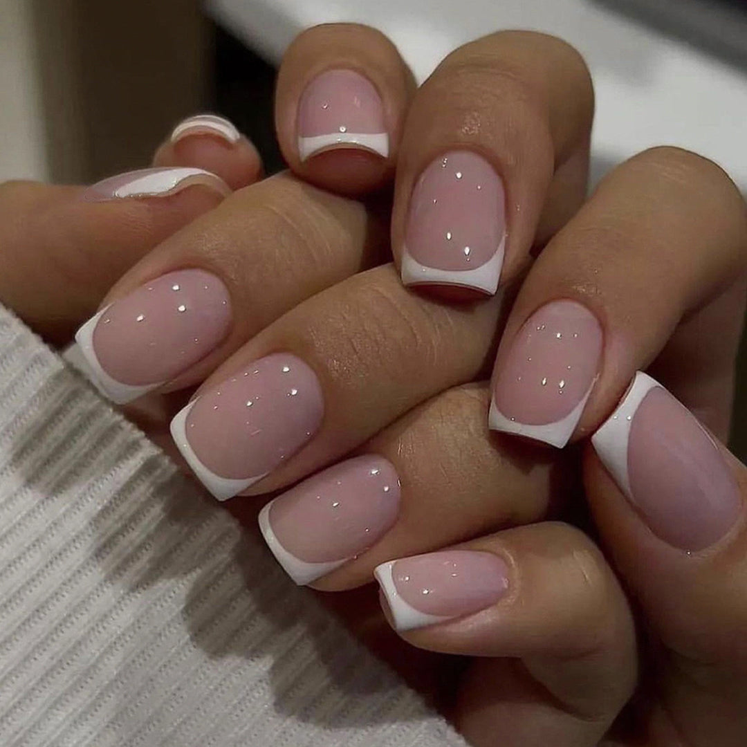 Acrylic nail set with elegant French tips Bowlift