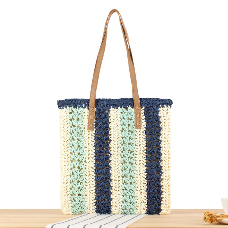 Braided tote bag with elegant leather handles Bowlift